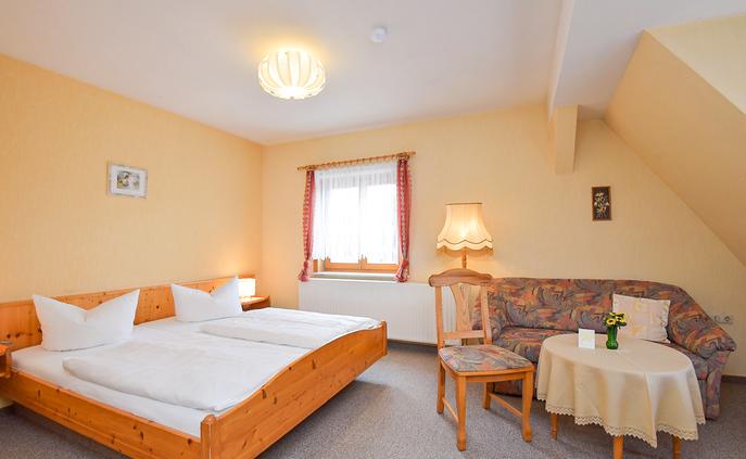 Blick in ein Doppelzimmer